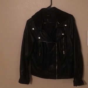 Leather motto jacket